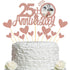 Sumerk 25th Anniversary Cake Topper,13PCS Rose Gold Glitter Cake Toppers Cake Decorations Set for 25th Wedding Anniversary Celebration Party...
