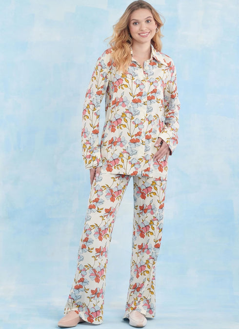 Simplicity Misses' Top, Pants, and Shorts Sleepwear Sewing Pattern Packet, Design Code S9856, Sizes XS-S-M-L-XL-XXL, Multicolor...