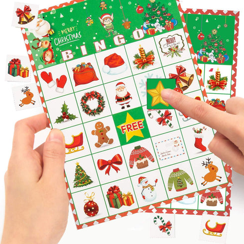Funnlot Christmas Bingo Game for Large Group Christmas Party Games for Kids 24 Players Christmas Activities Christmas Bingo Cards for School Class...