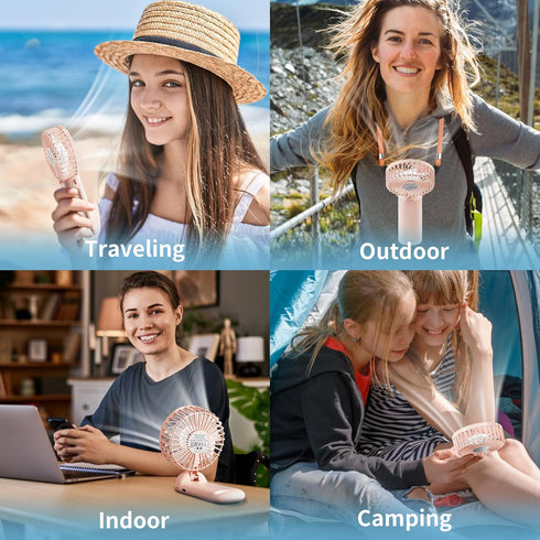 Mini Handheld Fan 1 Pack, Portable Fan 4 Speeds, Cooling Personal Hand Held Fans USB Rechargeable Battery Operated, 180° Foldable Travel Small Fan...