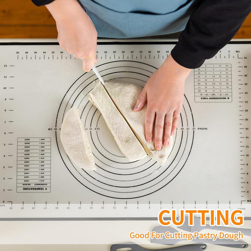 Dough Bowl Spatula & Bench Scraper,Multipurpose Kitchen Tool (2, White&Orange)...