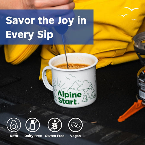 Alpine Start Instant Coffee Packets with Creamer Single Serve - Individual Latte Powder Mix from Arabica Coffee Beans with Non-Dairy Cream for Tra...