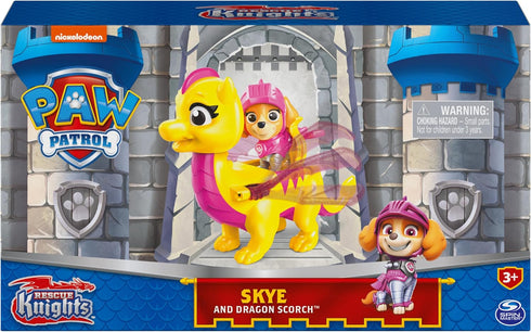 Paw Patrol, Rescue Knights Skye and Dragon Scorch Action Figures Set, Kids Toys for Ages 3 and up...