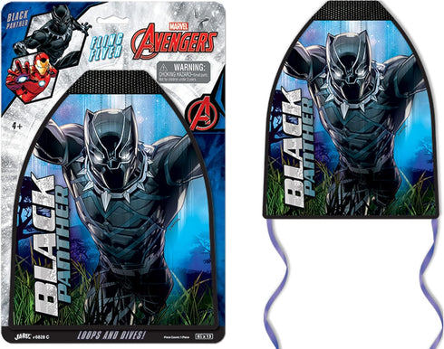 JA-RU Marvel Avengers Kite Launcher Toy Set w/Rubber Band Slingshot (1 Airplane Glider) Black Panther Flying Toys for Kids, Boys & Girls. Outdoor ...