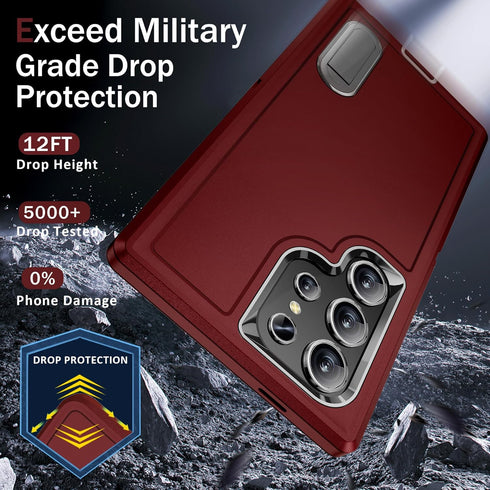 BaHaHoues for Samsung Galaxy S24 Ultra Case, Samsung S24 Ultra Phone Case with Built in Kickstand, Shockproof/DropProof Military Grade Protective ...