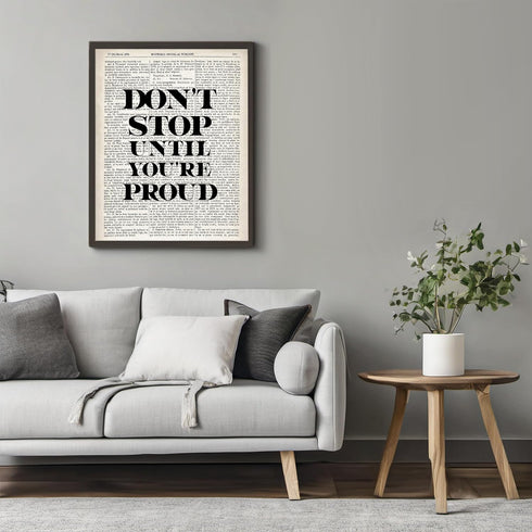 Posterizer 1 pcs-don't stop until youre proud-Typography Art-Motivational & Inspirational Art-Decor for Home & Office- UNFRAMED Wall Art...
