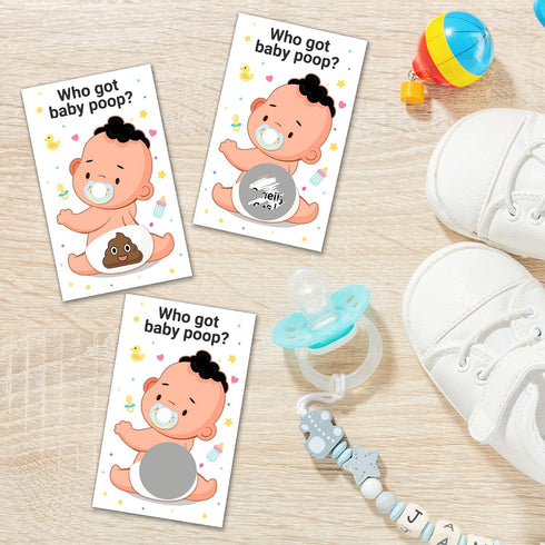 Baby Shower Games 38 Raffle Cards, Decorations, Dirty Diaper Scratch Off Game, Baby Shower Activity and Idea, Fun and Easy to Play...