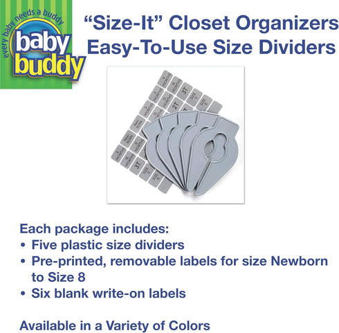 Baby Buddy Closet Organizers, Newborn Essential and Nursery Must Have to Easily Divide Baby Clothes from Newborn to Size 8, Blue, Set of 5...