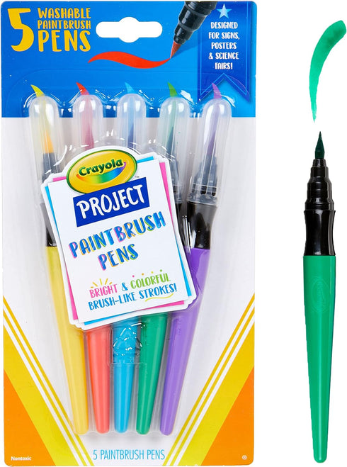 Crayola Washable No Drip Paint Brush Pens, Paint Set for Kids, 5 ct...