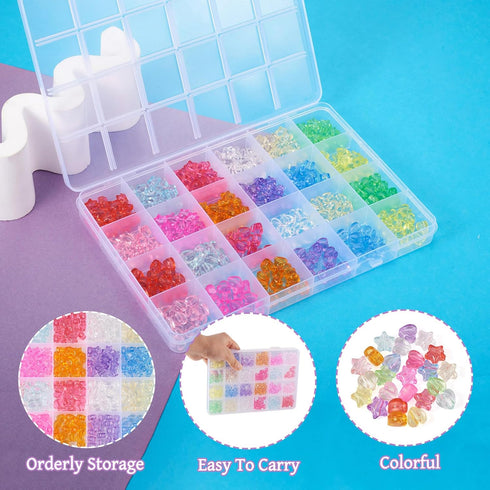 480Pcs Transparent Acrylic Beads Set Heart Star Plastic Spacer Beads Colorful Pony Loose Beads for DIY Necklace Bracelet Jewelry Making Supplies...