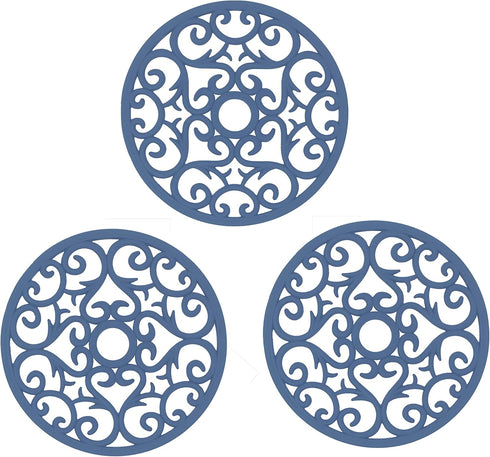 Makerstep Silicone Trivet Mat 3 Set in Heart Design Trivets. Hot Pan Holder Hot Pads for Countertop & Table. Non Slip, Serving Dishes Plates. Dish...