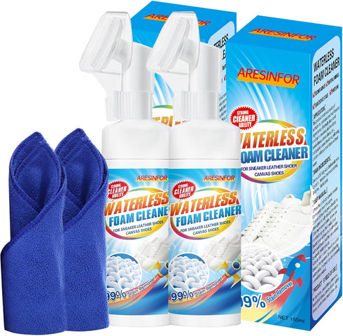 10.6OZ Shoe Cleaner Kit Water-Free Foam Sneaker Cleaner Sneaker Cleaner, Work on White Shoe Brushes,Boot,Canvas,PU,Fabric,etc Eco-Friendly Sneaker...