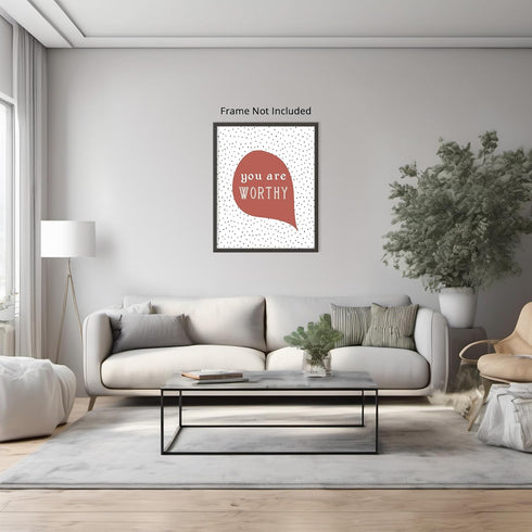 Posterizer 1 pcs-Positive Affirmations For Kids-you are worthy-Motivational & Inspirational Art Gift for Men Women Entrepreneur Teens Decor for ...