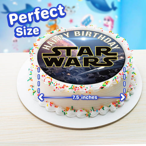 7.5 Inch Edible Cake Toppers – Galactic Space and Friends Adventure Themed Birthday Party Collection of Edible Cake Decorations...