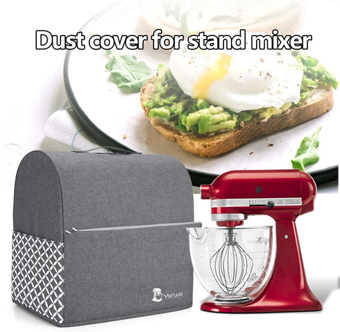 Yarwo Stand Mixer Cover Compatible with 4.5 qt and All 5 qt KitchenAid Mixer, Protective Dust Cover with Top Handle and Pockets for Accessories, G...