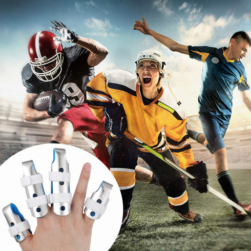 BBTO 10 Pieces Finger Splint Metal Finger Support Knuckle Stabilizer with Soft Foam Interior and Protective Vent, 3 Sizes(Blue,10 Pieces)...