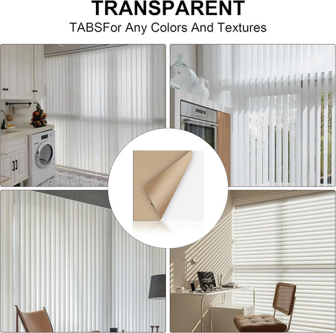 60 Pcs Vertical Blind Repair Tabs, Clear Vertical Blinds Replacement Parts Fixers Kit, Vertical Blinds Replacement Slats...