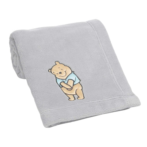Lambs & Ivy Disney Baby Winnie The Pooh Hugs Gray Soft Fleece Baby Blanket...