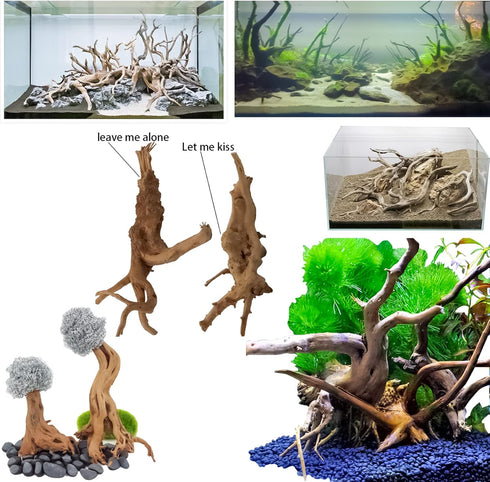 8 Pack Natural Driftwood for Aquarium, Aquarium Decor Spider Wood Freshwater Fish Tank Reptile Driftwood Branch (3.15"- 4")...