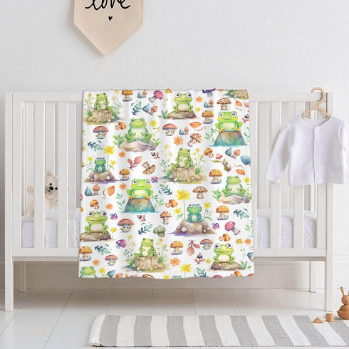 Cute Frog Baby Blanket Gifts Super Soft Swaddle Newborn Cozy Baby Receiving Blanket Stroller Throw Blanket for Crib 40x30 for Baby/Puppy...