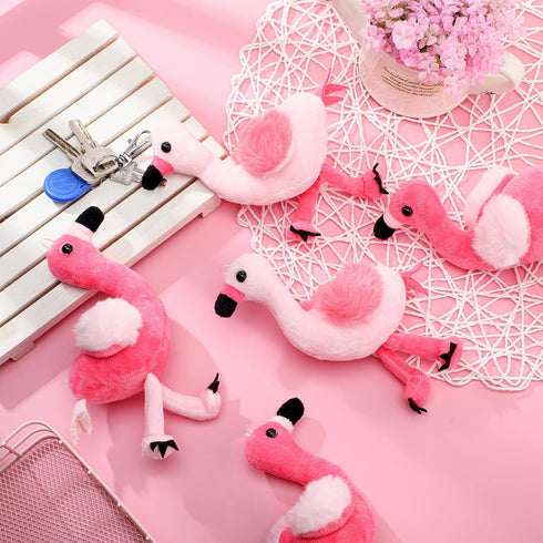Skylety 8 Pcs 6 Inch Plush Flamingo Party Favors Small Flamingo Stuffed Animal Toy Flamingo Ornaments Keychain Birthday Party Supplies...