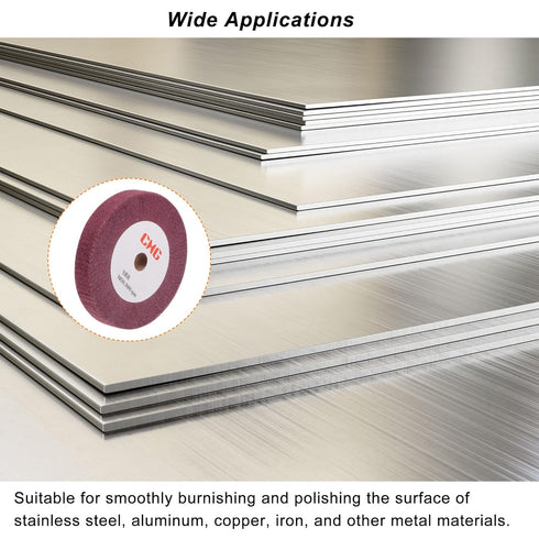 uxcell 150mm x 25mm 320 Grit Non-Woven Polishing Burnishing Wheel Nylon Wire Drawing Abrasive Flap Wheel for Stainless Steel Copper Red...
