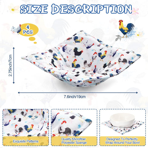 Cunhill Cotton Microwave Bowl Holders Bowl Hot Pads Heat Resistant Bowl Potholders Multipurpose Holders Quilted Bowl Cozy for Soup Bowl Hot Pads K...