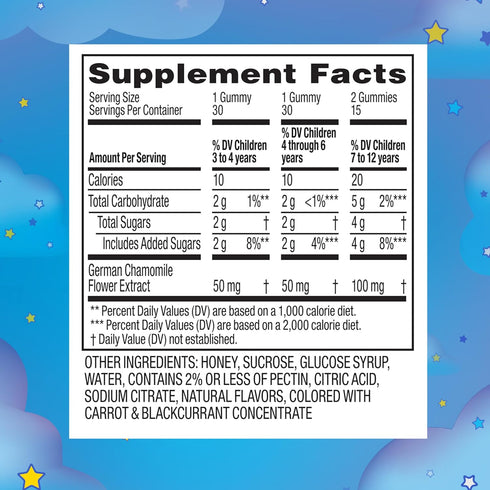 Zarbee's Gentle Bedtime Gummies for Kids - Melatonin-Free Blend of Natural Honey, Raspberry Lemon, and Chamomile Helps Children Unwind and Relax t...