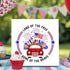 4th Of July Decor Box Sign For Independence Day Patriotic Decor 5x5 Inch Home Of The Brave Car Fireworks Balloons Flag Patriotic Wooden Block Plaq...