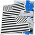 (Matte Black 4" x 7") Two US American Flag Decal Sticker Die-Cut Subdued Car Truck...