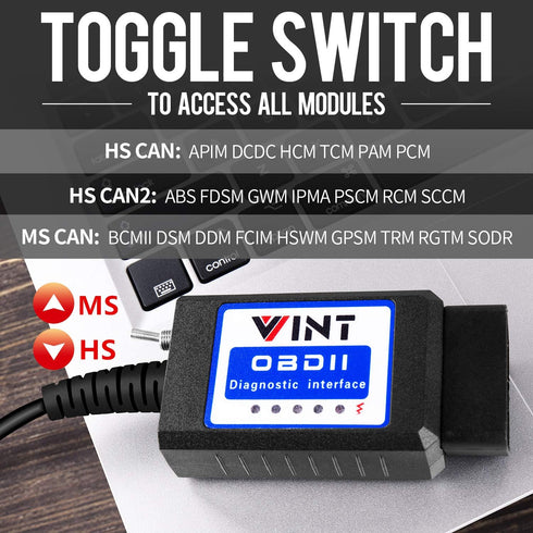 OBD2 Adapter FORSCans VINT-TT55502 ELMconfig ELM327 Modified VINTscan for All Windows Compatible with Ford Cars F150 F250 and Light Pickup Truck S...