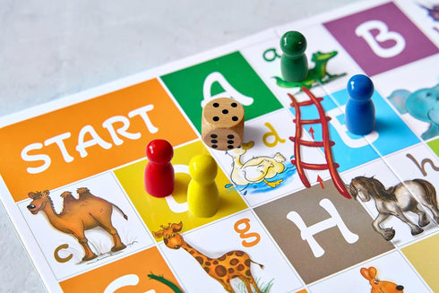 ABC Zoo Chutes and Ladders Board Game, Language Development Toy, Alphabet Learning Activity for Kids Ages 4+ Players 2-4...