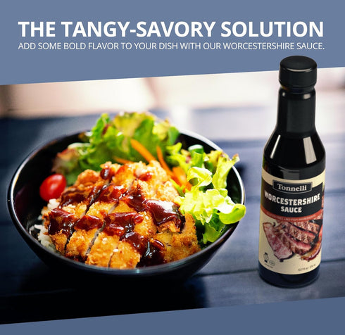 Tonnelli Vegan Friendly Worcestershire Sauce 12.7oz | Vegan, Fish Free, Gluten Free, Kosher...