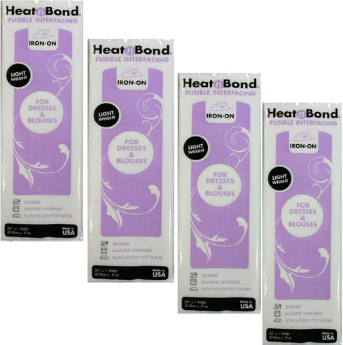 Therm O Web Thermoweb Heat N Bond Light Weight Iron On Fusible Interfacing White 20 inch x 36 inch 3336 (4-Pack)...