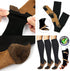 Graduated Copper Compression Socks 6 Pairs Knee High Socks for Men Women Pain Ache Relief Stockings 15-20 mmHg (XXL, Black)...
