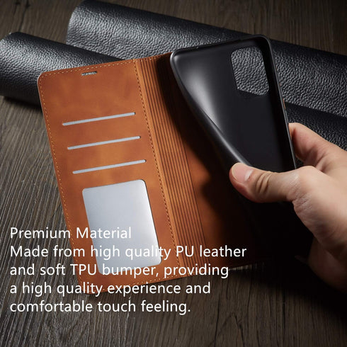 EYZUTAK Premium PU Leather Flip Folio Case for Samsung Galaxy A51 (4G), Protective Case with Kickstand Card Slot Magnetic Closure Shockproof Walle...