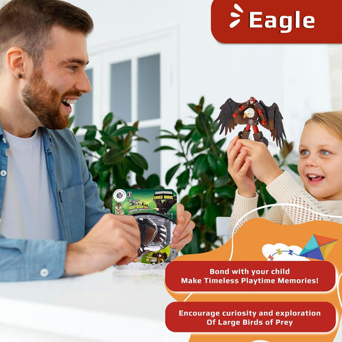 Forest & Twelfth Transforming Jungle Animal Toy Small - Unique Action Figure for Kids, Eagle-to-Robot and Vice-Versa in Seconds, Great Gift for Bo...