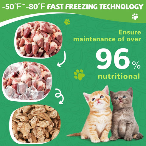 Freeze Dried Chicken Heart Pet Treats, High Protein Freeze-Dried Pet Food for Dogs, Cats, Fresh Ingredient, 3.2oz, Rawhide Free, Gluten&Grain Free...