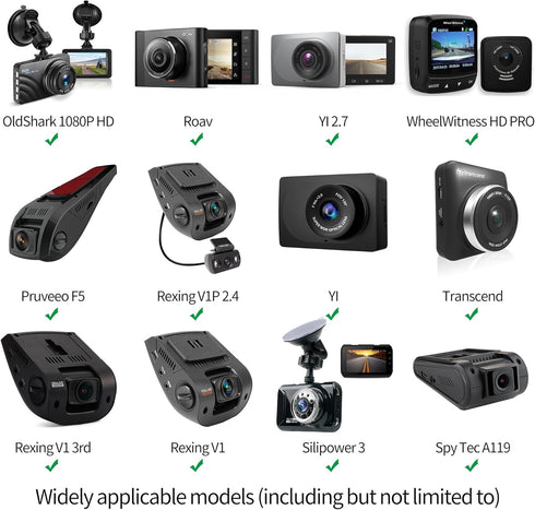 Dash Cam Suction Cup Mount and Glue Adhesive Mount Compatible with Dash Camera/DVR Video, Come with 10+ Different Joints Suitable for Crosstour, Y...