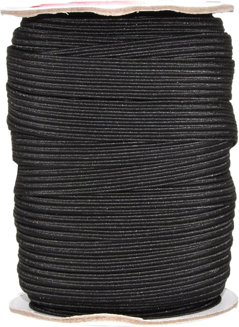 Mandala Crafts 12mm 20 Yds Roll of Black Elastic Bands for Sewing - 1/2 Flat Elastics Cord - 1 2 Inch Braided Stretch Straps for Crafting...