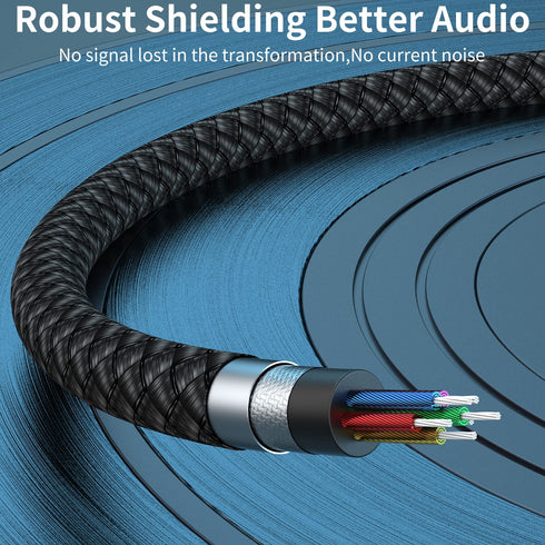 QianLink Headphone Extension Cable, (2-Pack, 6.6ft) 3.5mm Extension Audio Male to Female Aux Adapter Hi-Fi Sound Stereo Extender TRS Cord for Head...