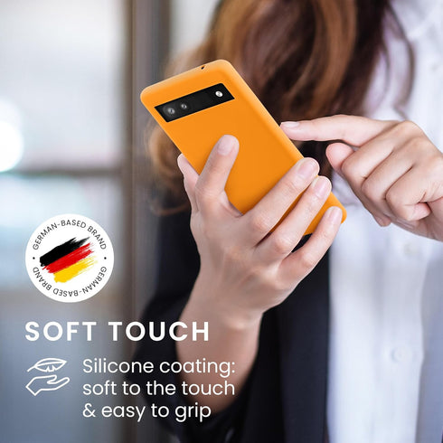 kwmobile Case Compatible with Google Pixel 6a Case - Slim Protective TPU Silicone Phone Cover - Fruity Orange...