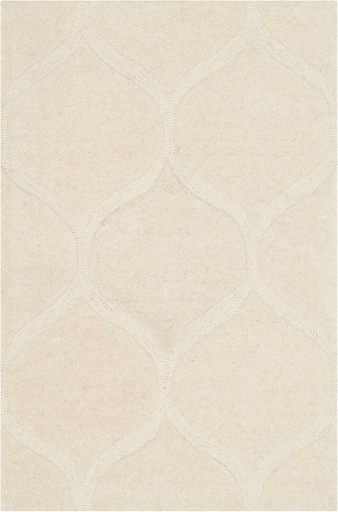 SAFAVIEH Cambridge Collection Accent Rug - 2' x 3', Ivory & Ivory, Handmade Moroccan Ogee Wool, Ideal for High Traffic Areas in Entryway, Living R...
