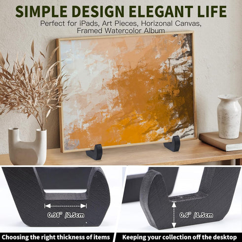 2 Pack Bamboo Plate Display Stand, 6 Inch Decorative Picture Frame Stand Square Plate Holder Display Stand Display Stand for Plates, Photos, Book,...