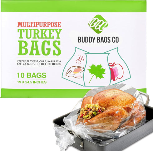 Turkey Oven Bags for Roasting – 10-Pack Heavy-Duty, Oven-Safe Cooking Bags (19" x 24.5") – BPA-Free, Heat-Resistant, Made in USA...