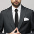 Black Tie Set in Gift Box Mens Solid Color 3.15" (8CM) Black Necktie and Pocket Square Set...