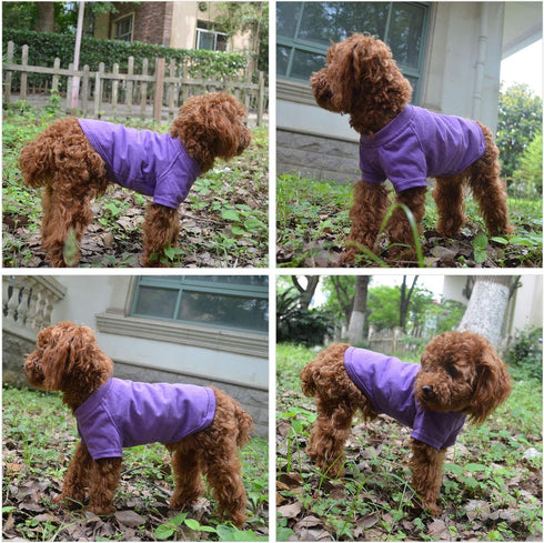 Lovelonglong 2019 Pet Clothing Dog Costumes Basic Blank T-Shirt Tee Shirts for Small Dogs Purple L...