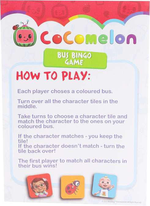 Toyland® Cocomelon Bus Bingo Game - 4 Players - Toddler Games - Age 36 Months +...