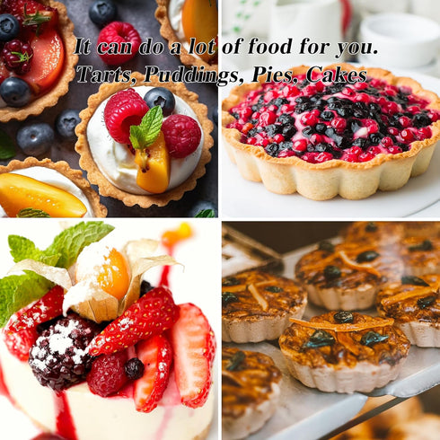 Mini Tart Pans Removable Bottom Pie Pans Mini Quiche Pans for Baking Tartlet Tart Mold 5 Inch Carbon Steel Reusable Baking Tools Black Round Set o...