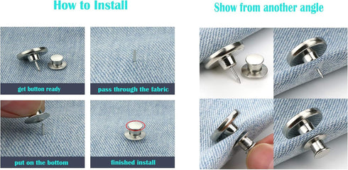 E-Uli Instant Buttons Replacement Removable Button 8 Pcs No Sew Buttons for Jeans Pants,Crafts DIY Clothes (Size: 17mm)...